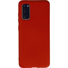 Nevarium Samsung Galaxy S20 Kılıf Lansman Içi Kadife Nano Silikon - Kırmızı