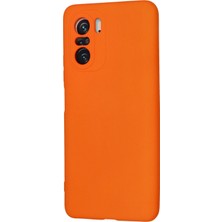 Nevarium Xiaomi Redmi K40 Kılıf Lansman Içi Kadife Nano Silikon - Turuncu