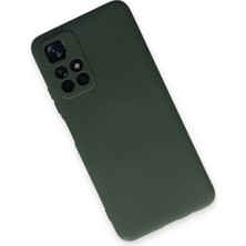 Nevarium Xiaomi Redmi Note 11T Kılıf Lansman Içi Kadife Nano Silikon - Koyu Yeşil