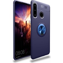 Nevarium Huawei P40 Lite E Kılıf Yüzüklü Silikon Range - Mavi