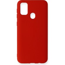 Nevarium Samsung Galaxy M30S Kılıf Lansman Içi Kadife Nano Silikon - Kırmızı