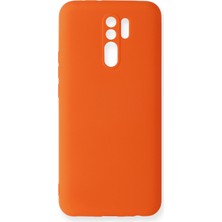 Nevarium Xiaomi Redmi 9 Kılıf Lansman Içi Kadife Nano Silikon - Turuncu