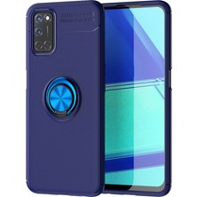 Nevarium Oppo A52 Kılıf Yüzüklü Silikon Range - Mavi