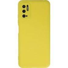 Nevarium Xiaomi Poco M3 Pro Kılıf Lansman Içi Kadife Nano Silikon - Sarı