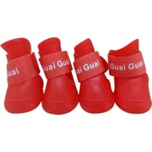 Ha Guai Köpek Silikon Ayakkabı Kırmızı S Beden