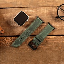 Vagave Apple Watch Deri Kordon 42MM 44MM 45MM 49MM 3 / 4 / 5 / 6 / Se / 7 / 8 / 9 Ultra / Ultra 2 Deri Kordon Yeşil Deri Apple Watch Kayış