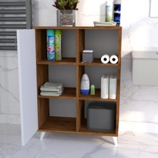 Missia Mobilya Olbia Ceviz-Beyaz Çok Amaçlı Tek Kapaklı Dolap