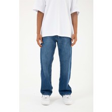 Machinist Clothing Baggy Relaxed Jean Efektli Mavi Pantolon