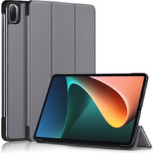 LRtools Premium Üç Katlı Stand Otomatik Uyandırma / Uyku Pu Deri Ultra Ince Akıllı Kasa For Xiaomi Ped 5 Pro - Gri (Yurt Dışından)