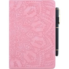 LRtools Çiçek Deseni Baskı Standı Tasarım Anti -Fall Deri Tablet Kapak Xiaomi Pad İçin Kart Yuvalı 5/5 Pro - Pembe (Yurt Dışından)