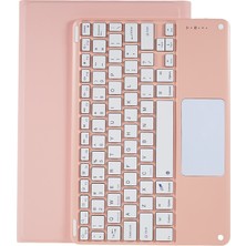 LRtools Xiaomi Pad İçin 5/5 Pro Square Cap Touchpad Kablosuz Bluetooth Klavye + Stand Deri Tablet Kılıfı - Pembe (Yurt Dışından)