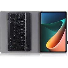 LRtools Xiaomi Pad 5/5 Pro - Pink İçin Bluetooth Klavye ile AN05 Ultra Ince Tpu Çerçeve + Deri Stand Kılıfı (Yurt Dışından)