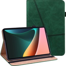 LRtools Xiaomi Pad 5/Pad 5 Pro-Yeşil İçin Stand Kartı Yuvaları ile Çok Yoldaş Şok Geçirmez Iyi Korumalı Anti Drop Deri Tablet Kapak (Yurt Dışından)