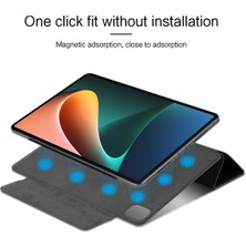 LRtools Deri Üçlü Stand Tablet Kılıfı Manyetik Emilim Koruyucu Kapak Xiaomi Pad 5/Pad 5 Pro 11 İnç İçin Otomatik Uyanma/uyku Fonksiyonu (Yurt Dışından)