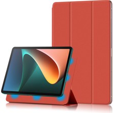 LRtools Tam Vücut Koruma Ultra Ince Güçlü Manyetik Üçlü Üçlü Stand Kapak Kılıfı Xiaomi Pad 5 / Pad 5 Pro - Turuncu (Yurt Dışından)