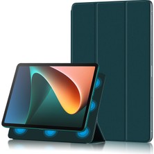 LRtools Tam Vücut Koruması Ultra Ince Güçlü Manyetik Üçlü Üçlü Stand Kapak Kılıfı Xiaomi Pad 5 / Pad 5 Pro - Yeşil (Yurt Dışından)