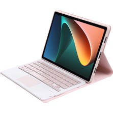 LRtools AN05 -A Tpu Çerçeve + Deri Stand Kılıfı Xiaomi Pad İçin Çıkarılabilir Bluetooth Dokunmatik Yüzey Klavyesi 5/5 Pro - Pembe (Yurt Dışından)