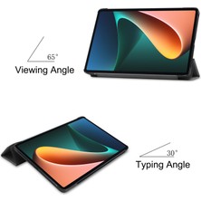 LRtools Anti -Cratch Şok Geçirmez Pu Deri Üçlü, Xiaomi Pad 5 / Pad 5 Pro - Gri İçin Otomatik Uyku / Uyandıran Slim Smart Tablet Kapağı (Yurt Dışından)