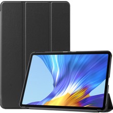 LRtools Huawei Matepad 10.4 (2020) / Onur V6 Pu Deri Kılıf Koruyucu Kabuk Darbeye Dayanıklı Üç Kat Standı Tablet Kapak - Siyah (Yurt Dışından)