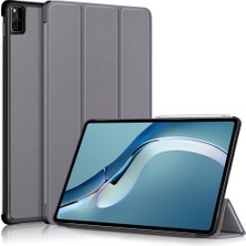 LRtools Premium Pu Deri Tri-Fold Flip Tasarım Hafif Akıllı Standı Kapak Oto Uyandırma / Uyku İçin Huawei Matepad Pro 12.6 (2021) - Gri (Yurt Dışından)