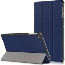 LRtools Tri-Fold Esnek Açı Standı Uyandırma / Uyku Deri Akıllı Kılıf Huawei Matepad T 10 S / T 10 / Keyfini Tablet 2 - Koyu Mavi (Yurt Dışından)