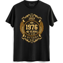 Alfa Tshirt Vintage Gold Awesome Series July 1976 Siyah Tshirt