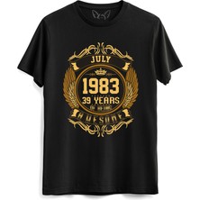 Alfa Tshirt Vintage Gold Awesome Series July 1983 Siyah Tshirt