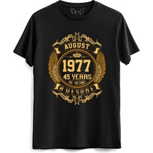 Alfa Tshirt Vintage Gold Awesome Series August 1977 Siyah Tshirt
