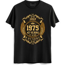 Alfa Tshirt Vintage Gold Awesome Series July 1975 Siyah Tshirt