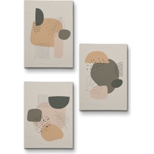 Dünyatablo 3’lü Tablo Soyut Figürlü Dekoratif Duvar Kanvastablo Seti