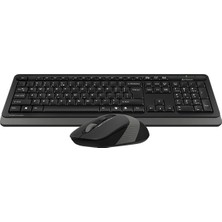 Moraksesuar A4 Tech Klavye Mouse Seti Kablosuz Nano Ergonomik FG1010 Siyah