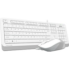 Moraksesuar A4 Tech Klavye Mouse Seti Kablolu Q USB F1010 Beyaz