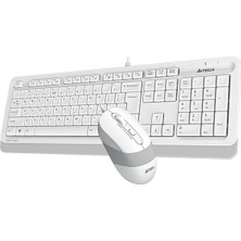 Moraksesuar A4 Tech Klavye Mouse Seti Kablolu Q USB F1010 Beyaz