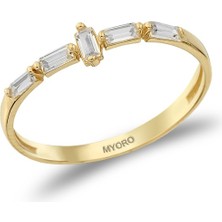 MYOROGOLD 14 Ayar Mini Baget Taşlı Yüzük