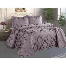 Şulem Jakarlı Şönil Tek Kişilik Yatak Örtüsü Mürdüm