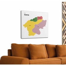Dünyatablo Bartın Ili ve Ilçeler Haritası  Dekoratif Kanvas Tablo 1283