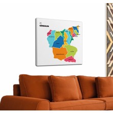 Dünyatablo Giresun  Ili ve Ilçeler Haritası  Dekoratif Kanvas Tablo 1345