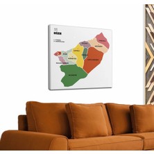 Dünyatablo Rize Ili ve Ilçeler Haritası  Dekoratif Kanvas Tablo 1440