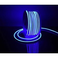 Repplam 12V Neon Şerit LED Mavi Silikonlu Su Geçirmez 12 Volt Neon LED Işık