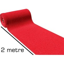 Colourmat Kaydırmaz Kaymaz Yolluk Karmaşık Halı Kıvırcık Paspas 1m x 12M (Kırmızı)