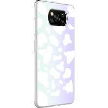 noktaks - Xiaomi Poco X3 - Kılıf Desenli Koruyucu M-blue Kapak - Cow No2