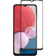 Microcase Samsung Galaxy A13 Tam Kaplayan Çerçeveli Tempered Ekran Koruyucu - Siyah