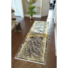 10 Post Online Yolluk Taş Mermer Gold Haki Gri Kahverengi Altın Kaymaz Kesme Yıkanabilir Ince Koridor Halısı