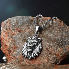 Takılingo 925 Ayar Gümüş Üç Boyutlu Aslan Motifli Kolye