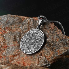 Takılingo 925 Ayar Gümüş Çift Taraflı Nazar Ayeti ve Ihlas Suresi Işlemeli Dua Çift Kolye