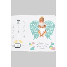 Baluna Mint Angel Maxi  Pamuklu Bebek Anı Battaniyesi 130CM x 95CM