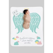 Baluna Mint Angel  Pamuklu Bebek Anı Battaniyesi 75CM x 95CM