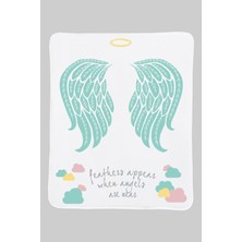 Baluna Mint Angel  Pamuklu Bebek Anı Battaniyesi 75CM x 95CM