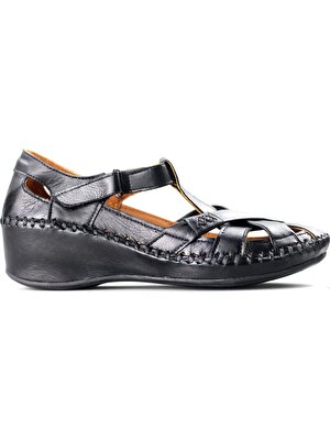 Beety Hakiki Deri Cırtlı Comfort Ayakkabı Kadın Siyah 147.925