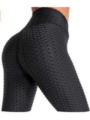 Yüksek Bel Büzgülü Crop Toparlayıcı Tayt.